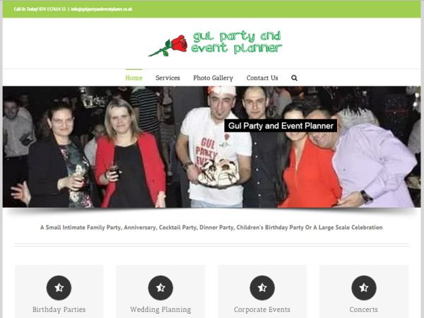 Gul Party and Event Planner Web Site